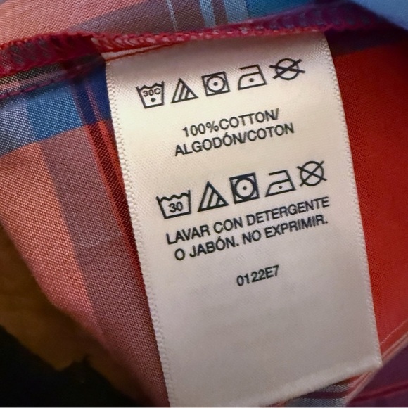 POLO RALPH LAUREN Men's 100% Cotton Woven Plaid Robe Red Multi S/M Small Medium - Picture 8 of 8